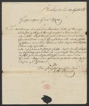 Brief an B. Schott's Söhne : 10.09.1838
