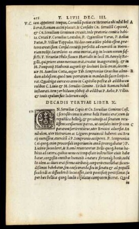 Decadis Tertiae Liber X.