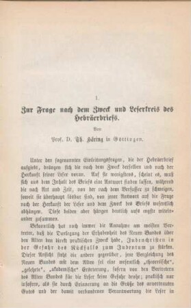 589-598 Zur Frage nach dem Zweck und Leserkreis des Hebräerbriefs