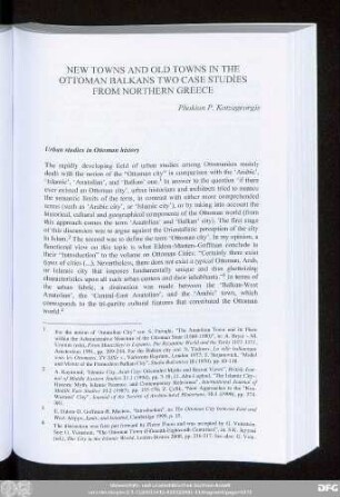 New Towns And Old Towns In The Ottoman Balkans Two Case Studies From Northern Greece Phokion P. Kotzageorgis