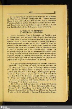12. Einsatz in der Champagne (2. Oktober 1917 bis 5. Januar 1918)