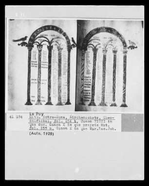 Theodulfbibel, fol. 254b, Canon VIIII in quo duo, Canon X in quo proprie und Fol. 255a