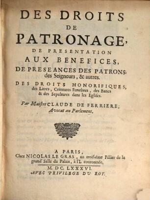 Des droits de patronage