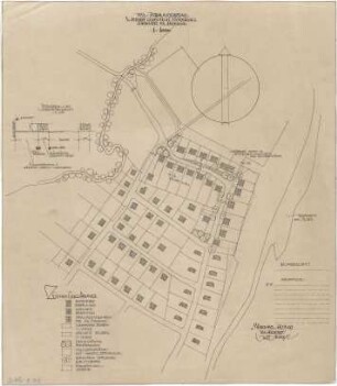 Gsaenger, Gustav; Moosburg - Unteres Gereuth (Bayern); Siedlung Fa. Steinbock - Teilbebauungsplan (Lageplan)