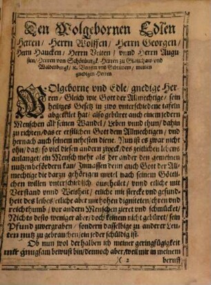 M. Iohannis Coleri Oeconomiae oder Haußbuchs ... Theil : Zum Calendario Oeconomico & perpetuo gehörig, 5. I. Von der Jagekunst ... II. Vom Vogelfang ... III. Von Fischen oder Fischereien. ... sampt derselben Contrafacturn vnnd einem nützlichen Register in Druck gegeben