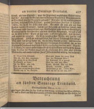Betrachtung am fünften Sonntage Trinitatis.