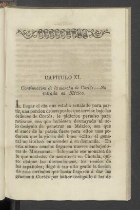 Capitulo XI. Continuacion de la marcha de Cortés. - Su entrada en México