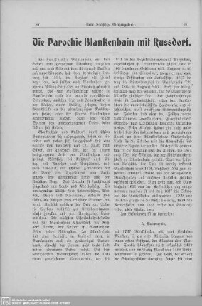 Die Parochie Blankenhain mit Russdorf