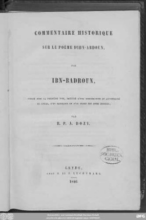 Šarḥ qaṣīdat Ibn-ʿAbdūn li-Ibn-Badrūn