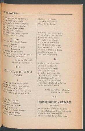 Flor de noche y cabaret : (Tango)