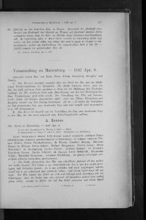 Versammlung zu Marienburg. - 1442 Apr. 8.