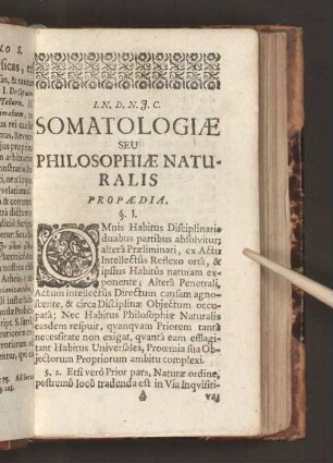 Somatologiae Seu Philosophiae Naturalis Propaedia.