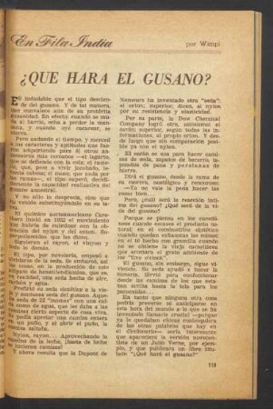¿Que hará el gusano? : En fila india