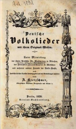 Deutsche Volkslieder mit ihren Original-Weisen