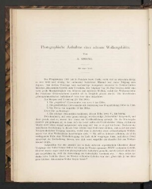 Photographische Aufnahme eines seltenen Wolkengebildes