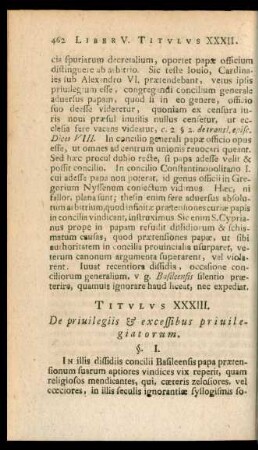 Titulus XXXIII. De privilegiis & excessibus privilegiatorum.