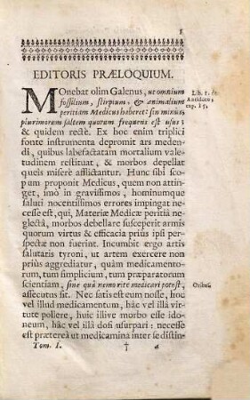 Tractatus De Materia Medica : Sive De Medicamentorum Simplicium Historia, virtute, delectu & usu, Tomus primus. De fossilibus