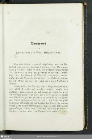 Vorwort zum Katechismus des Vital-Magnetismus