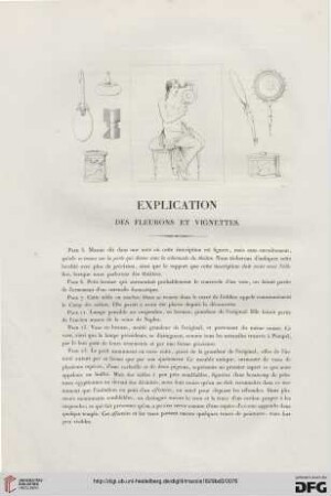 Explication des fleurons et vignettes