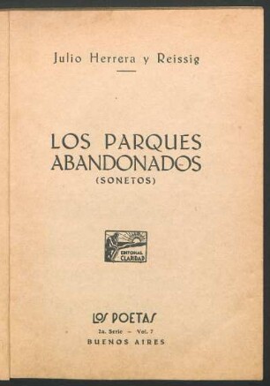 Los parques abandonados : (sonetos)