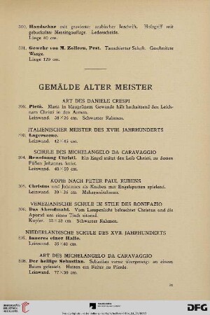 Gemälde alter Meister (Nr. 302-328)