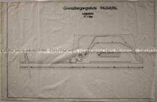 Plan der Grenzübergangsstelle Salzwedel im Maßstab 1:500 (3-teilig)