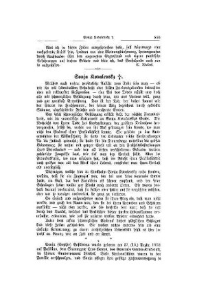 Sonja Kovalevsky : (Tod)