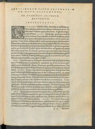 Anticimenon Liber Secundus Ex Novo Testamento.