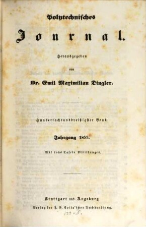 Polytechnisches Journal. 138. 1855