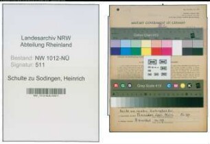 Entnazifizierung Heinrich Schulte zu Sodingen , geb. 08.07.1896 (Landwirt)