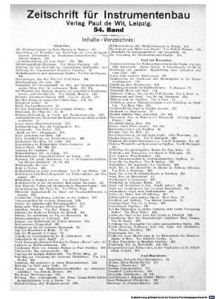 Zeitschrift für Instrumentenbau. 54. 1933/34