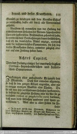 Achtes Capitel. Von der Heilung einiger der merkwürdigsten Nerven-hypochondrischen und hysterischen Symptomen