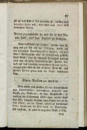 Einen Vulkan zu machen. - Blaues Pulver zu machen.