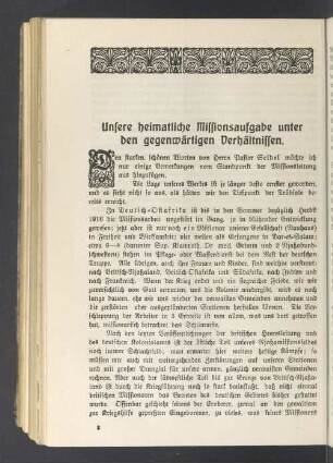 Unsere heimatliche Missionsaufgabe unter den gegenwärtigen Verhältnissen