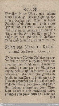 Folget des Mercurii Relation, und deß Saturni Concept.