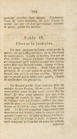 Fable II. L'Ane et le Jardinier