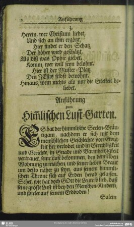Anführung zum Him[m]lischen Lust-Garten