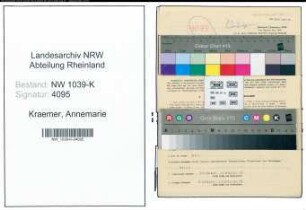 Entnazifizierung Annemarie Kraemer , geb. 03.04.1920 (Lehrerin)