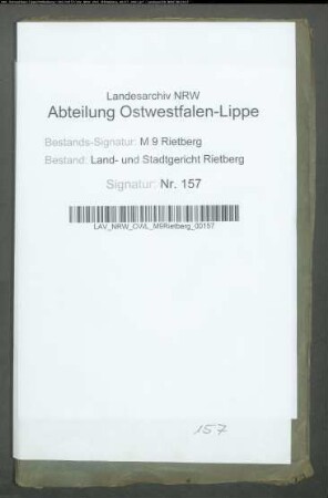 Teilungsrezess über die Gemeinheit Reeling und Hükerheide zu Möse