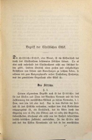 Die christliche Ethik, [1]. Allgemeiner Theil