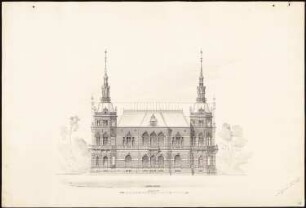 Deutsches Haus (Gesellschaftshaus), Brünn: Rückansicht 1:100