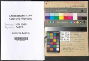 Entnazifizierung Martin Loehrer , geb. 31.07.1887 (Lehrer)