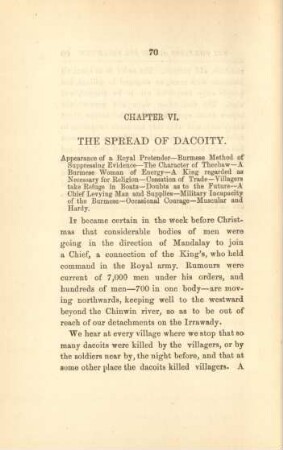 Chapter VI. The spread of Dacoity