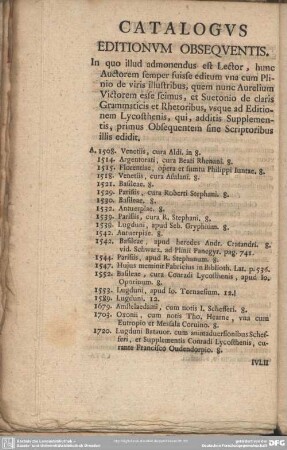 Catalogus Editionum Obsequentis