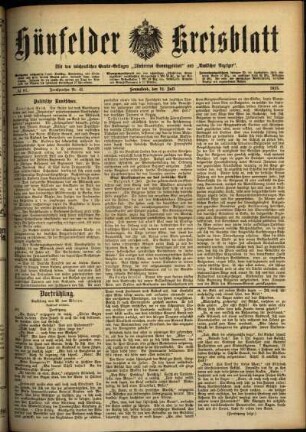 Ausgabe vom Samstag, den 12. Juli 1913.