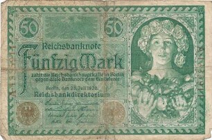 Zahlungsmittel / Reichsbanknote / Fünfzig Mark