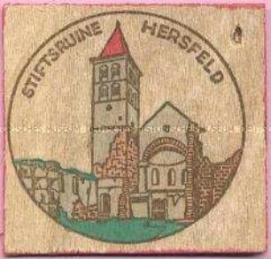 WHW-Abzeichen, Burgen und Schlösser: Stiftsruine Hersfeld, Straßensammlung im Gau Kurhessen vom 10. Januar 1943