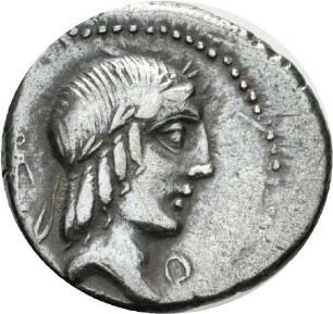 Denar des L. Calpurnius Piso Frugi mit Darstellung eines Reiters