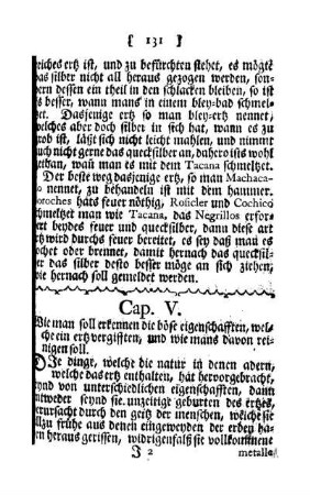 Cap. V. - Wie man soll erkennen die böse eigenschafften, welche ein ertz vergifften, und wie mans davon reinigen soll.