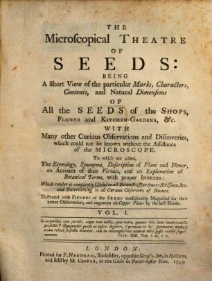 The microscopical Theatre of Seeds